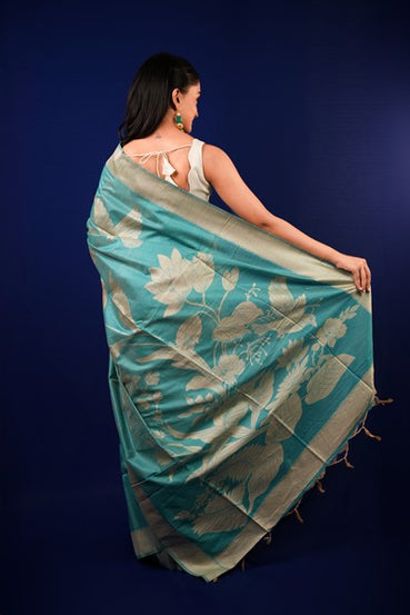Tussar Silk Sky Blue