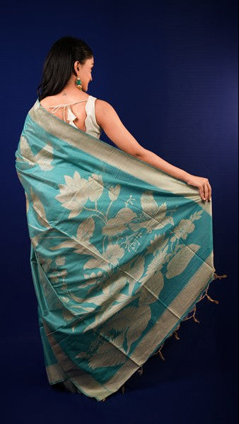 Tussar Silk Sky Blue