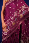 Tussar Silk Fuchsi Color