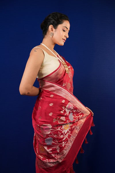 Tussar Silk Deep Maroon