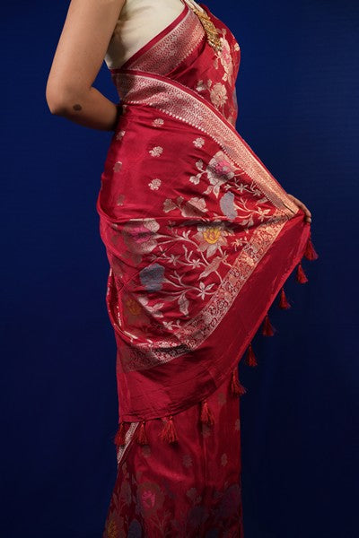 Tussar Silk Deep Maroon