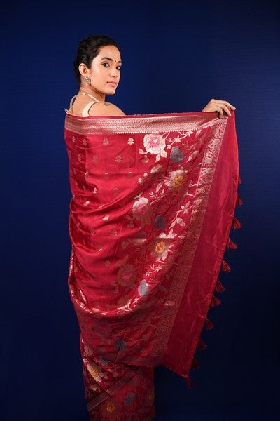 Tussar Silk Deep Maroon