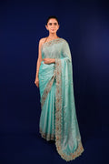 Light Aqua Blue Silk Organza