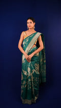 Silk Saree peacock Green