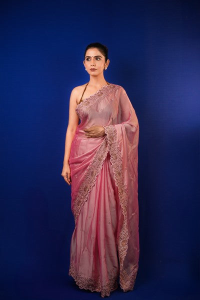 Blush Pink Silk Organza