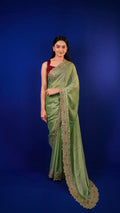 Tissue Saree Sage Green