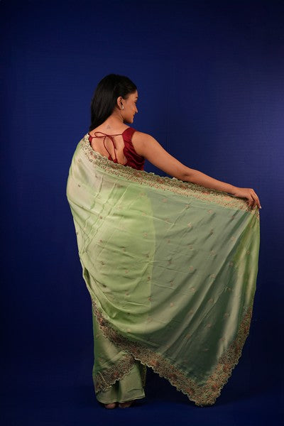 Tissue Saree Sage Green
