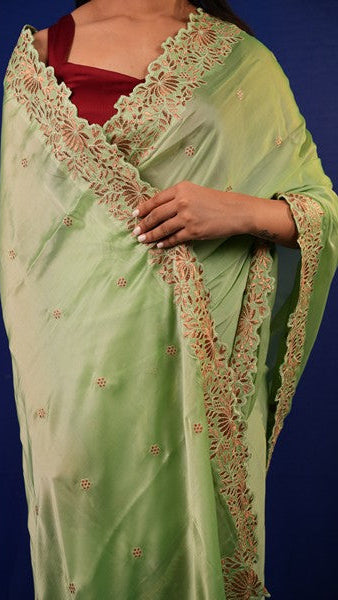Tissue Saree Sage Green
