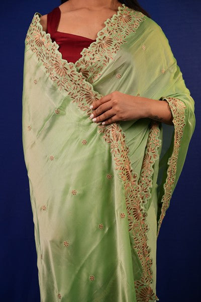 Tissue Saree Sage Green
