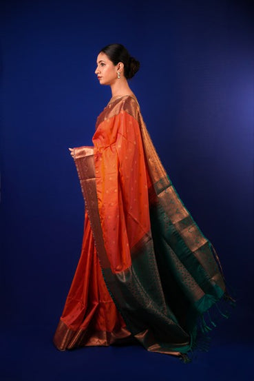 Kanjivaram Silk  Burnt Orange