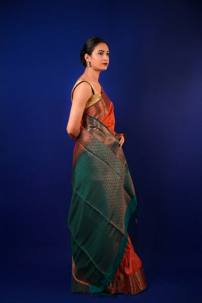 Kanjivaram Silk  Burnt Orange