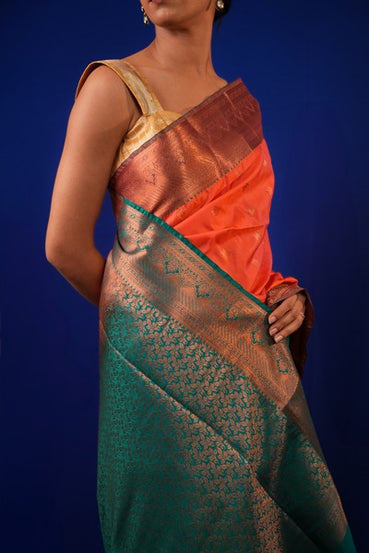Kanjivaram Silk  Burnt Orange