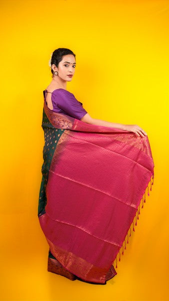 Kanjivaram Silk  Rich Peacock Green