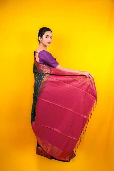 Kanjivaram Silk  Rich Peacock Green
