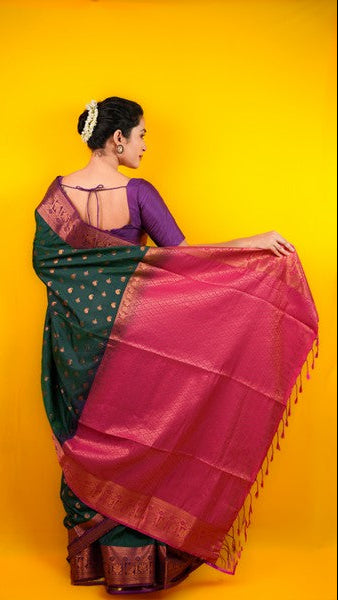 Kanjivaram Silk  Rich Peacock Green