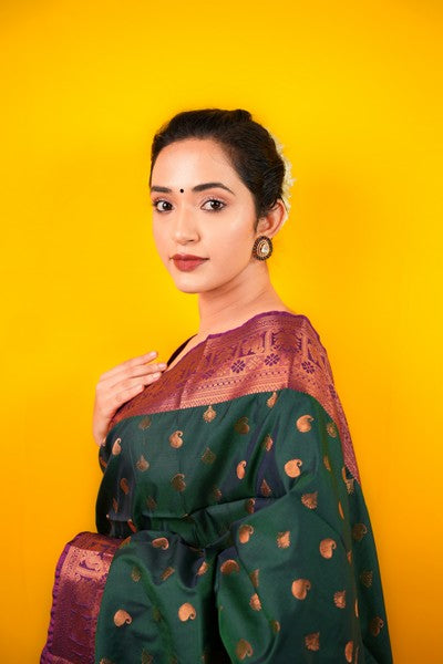 Kanjivaram Silk  Rich Peacock Green