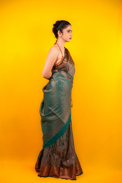 Kanjivaram Silk Earthy Gray