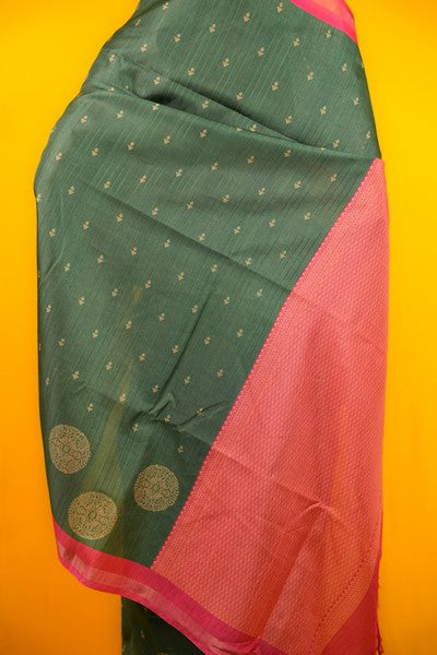 Tussar Silk Forest Green