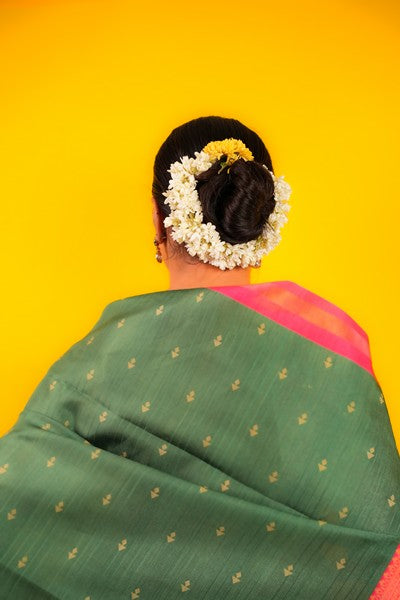 Tussar Silk Forest Green