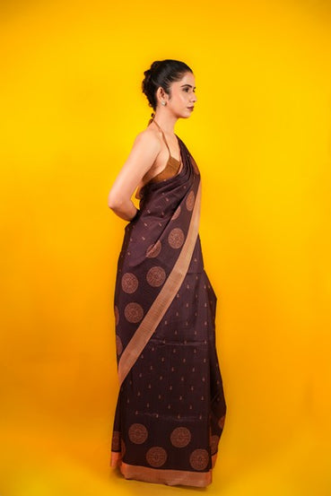 Tussar Silk Dark Brown