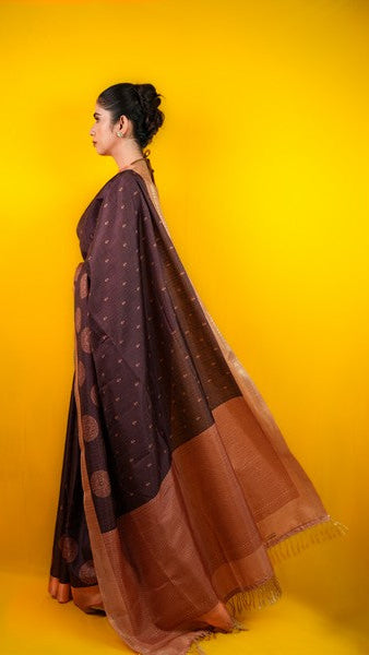 Tussar Silk Dark Brown