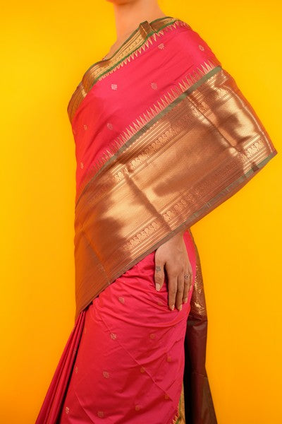 Kanjivaram Silk  Deep Pink