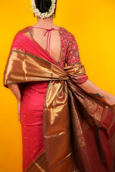 Kanjivaram Silk  Deep Pink