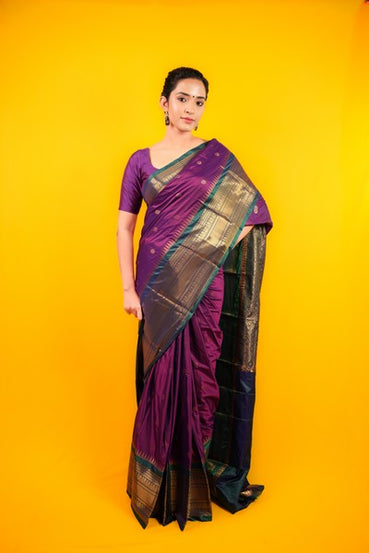 Gadwal Small Border  Deep Purple