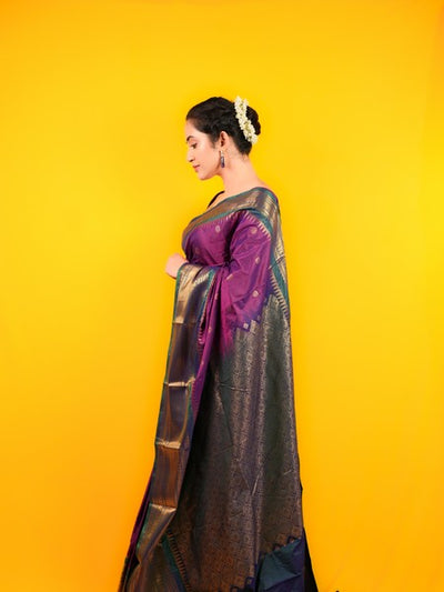 Gadwal Small Border  Deep Purple