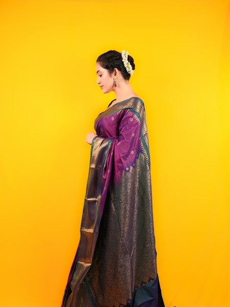 Gadwal Small Border  Deep Purple