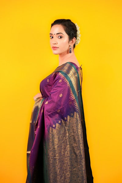 Gadwal Small Border  Deep Purple