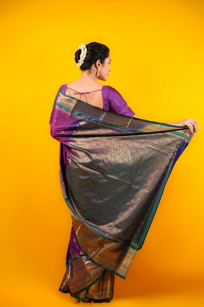 Gadwal Small Border  Deep Purple