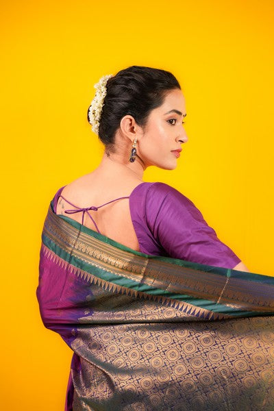 Gadwal Small Border  Deep Purple