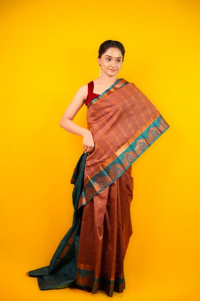 Kanjivaram Silk Earthy Brown