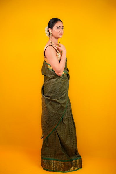Kanjivaram Silk Olive Green