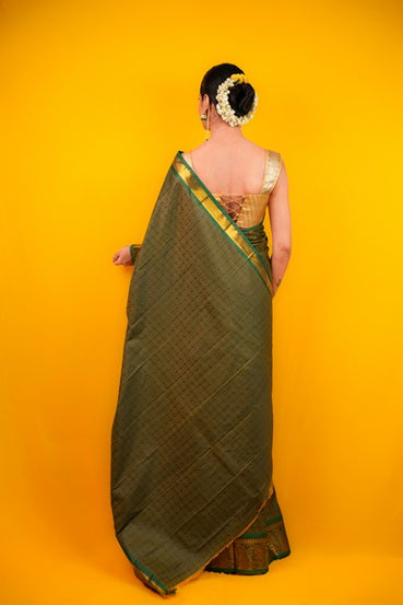 Kanjivaram Silk Olive Green
