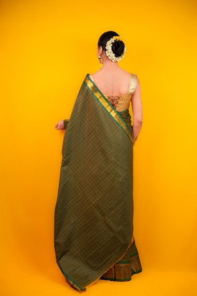 Kanjivaram Silk Olive Green