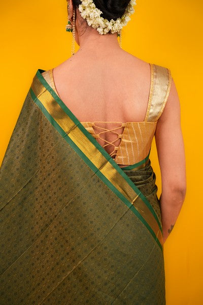 Kanjivaram Silk Olive Green