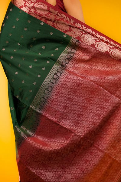 Kanjivaram Silk  Forest Green