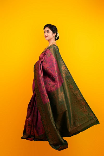 Kanchipuram  Silk  Aubergine Purple