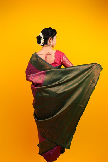 Kanchipuram  Silk  Aubergine Purple