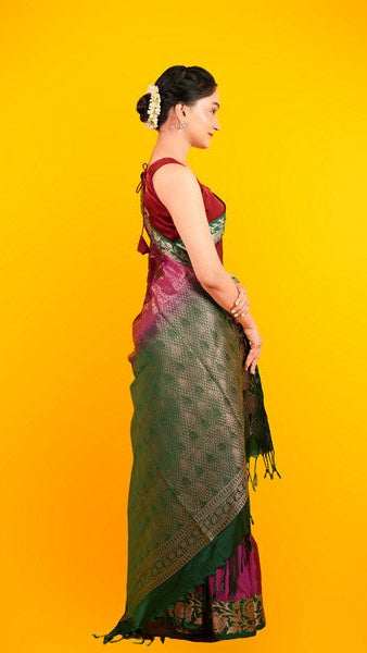 Kanjivaram Silk  Forest Green