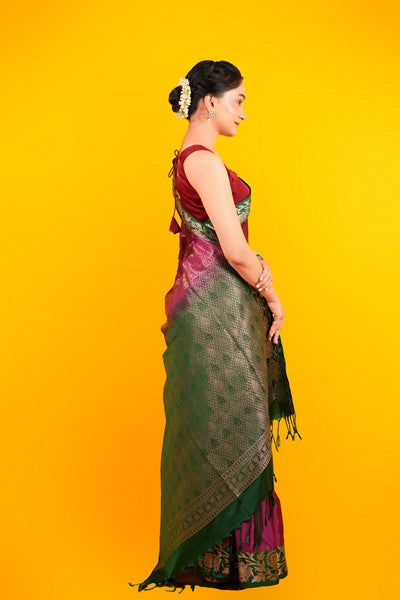 Kanjivaram Silk  Forest Green