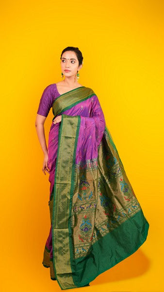 Kanjivaram Silk Vibrant Fuchsia