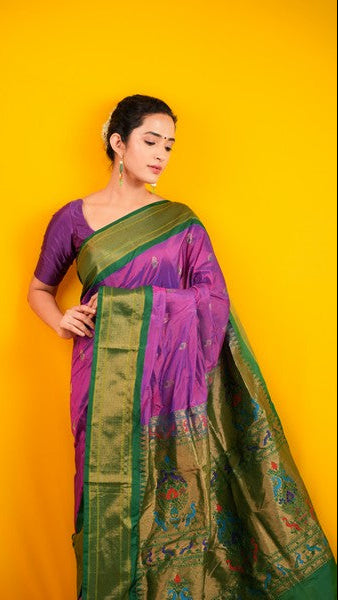 Kanjivaram Silk Vibrant Fuchsia