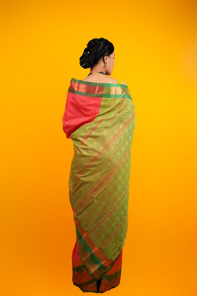 Kanjivaram Silk  Deep Salmon
