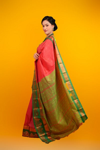 Kanjivaram Silk  Deep Salmon
