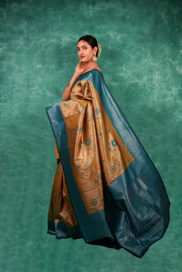 Kanjivaram Silk Light Gold