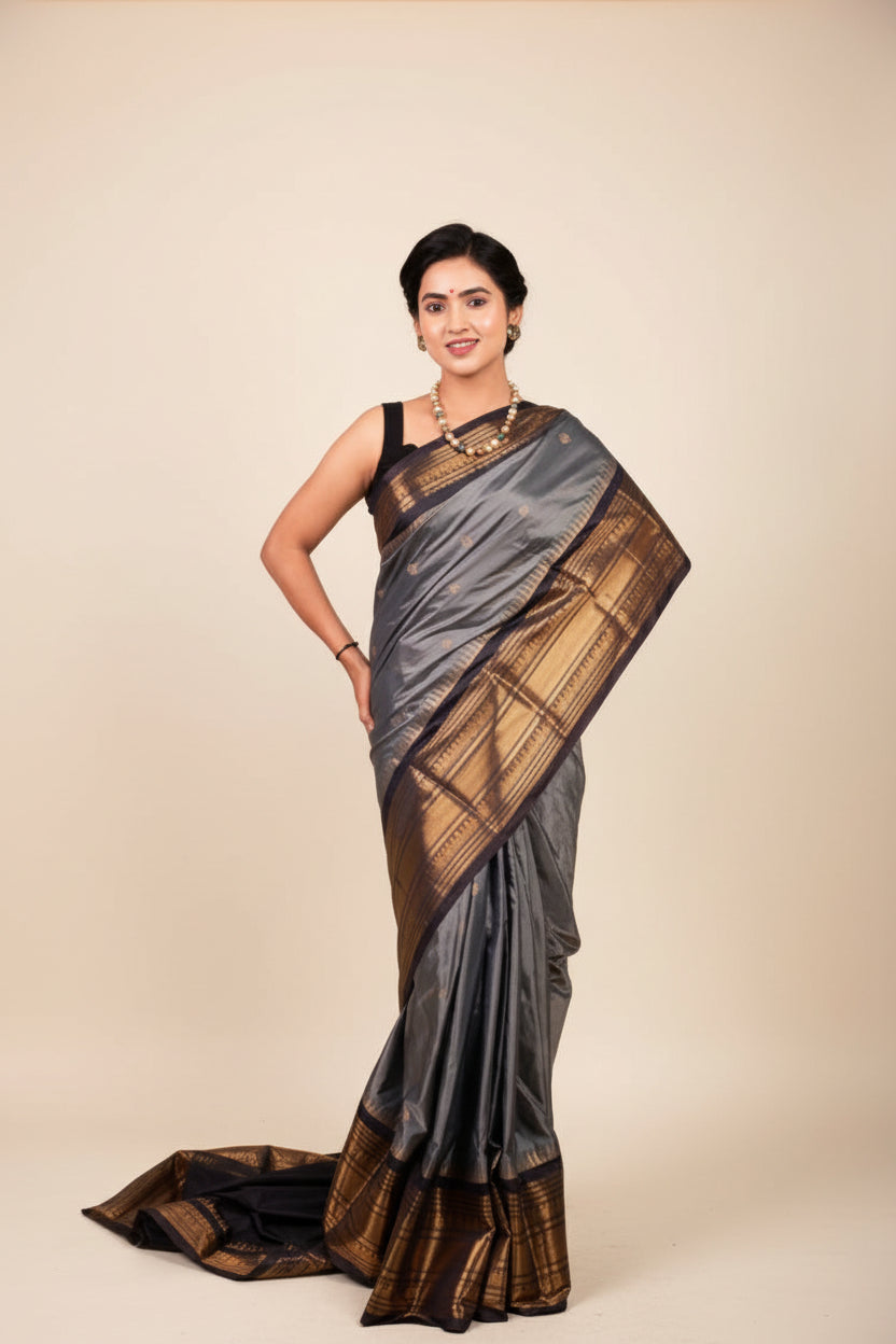 Kanjivaram Silk Gold and Black