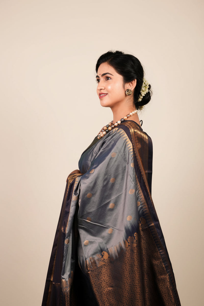 Kanjivaram Silk Gold and Black